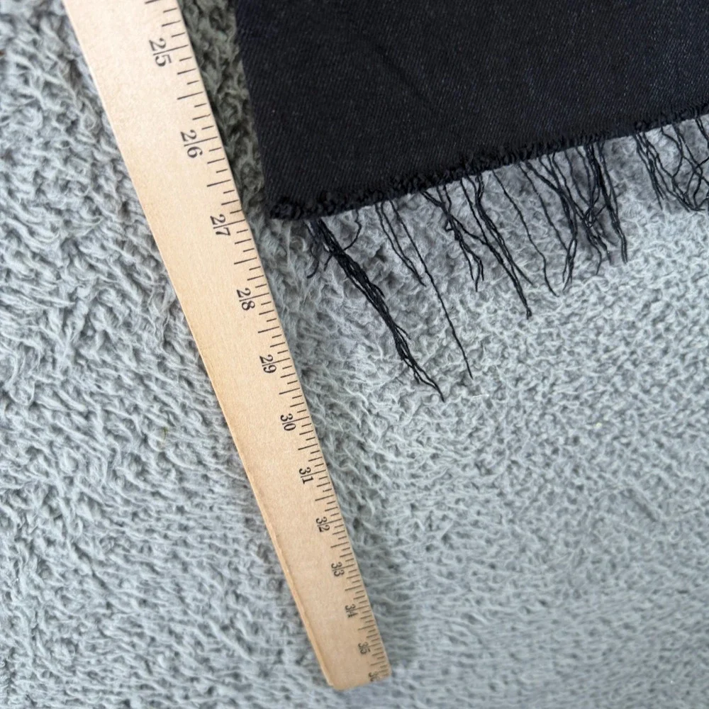 Zara Jean Women's 6 Black Cotton Denim Flared Leg Streetwear Raw-Hem Stretch